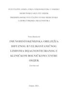 prikaz prve stranice dokumenta Imunohistokemijska obilježja difuznog B velikostaničnog limfoma dijagnosticiranog u Kliničkom bolničkom centru Osijek