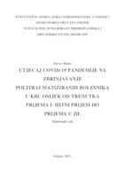 prikaz prve stranice dokumenta Utjecaj COVID-19 pandemije na zbrinjavanje politraumatiziranih bolesnika u KBC Osijek od trenutka prijema u hitni prijem do prijema u JIL