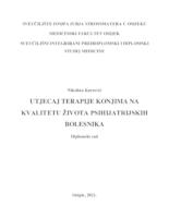 prikaz prve stranice dokumenta Utjecaj terapije konjima na kvalitetu života psihijatrijskih bolesnika