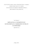 prikaz prve stranice dokumenta Mišljenja o korištenju suplemenata tijekom COVID-19 pandemije
