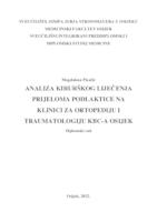 prikaz prve stranice dokumenta Analiza kirurškog liječenja prijeloma podlaktice na Klinici za ortopediju i traumatologiju KBC Osijek