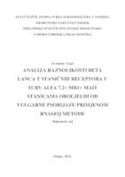 prikaz prve stranice dokumenta Analiza raznolikosti beta lanca T staničnih receptora u TCRV alfa 7.2 + MR1+ MAIT stanicama oboljelih od vulgarne psorijaze primjenom RNASeq metode