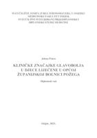 prikaz prve stranice dokumenta Kliničke značajke glavobolja u djece liječene u Općoj županijskoj bolnici Požega