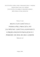 prikaz prve stranice dokumenta Rezultati liječenja i psihološka procjena po završetku liječenja kod djece s prijelomom potkoljenice u periodu od 2018. do 2023. godine