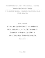 prikaz prve stranice dokumenta Utjecaj nadomjesne terapije i suplementacije na kvalitetu života kod pacijenata s autoimunim tireoiditisom