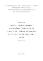 prikaz prve stranice dokumenta Utjecaj demografskih i etioloških čimbenika na pojavnost i težinu nuspojava antiepileptičke terapije u djece