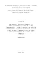 prikaz prve stranice dokumenta Klinička i citogenetska obilježja leukemija kod djece u Klinici za pedijatriju KBC Osijek