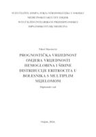 prikaz prve stranice dokumenta Prognostička vrijednost omjera vrijednosti hemoglobina i širine distribucije eritrocita u bolesnika s multiplim mijelomom