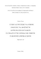 prikaz prve stranice dokumenta Utjecaj incizije na strmu osovinu na rožnični astigmatizam nakon ultrazvučne operacije mrene