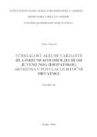 prikaz prve stranice dokumenta Učestalost alelne varijante HLA-DRB1*08 kod oboljelih od juvenilnog idiopatskog artritisa u populaciji istočne Hrvatske