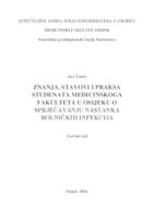 prikaz prve stranice dokumenta Znanja, stavovi i praksa studenata Medicinskoga fakulteta u Osijeku o sprječavanju nastanka bolničkih infekcija