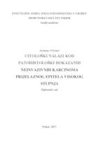 prikaz prve stranice dokumenta Citološki nalazi kod patohistološki dokazanih neinvazivnih karcinoma prijelaznog epitela visokog stupnja