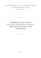 prikaz prve stranice dokumenta Usporedba efikasnosti liječenja shizofrenih bolesnika depo preparatima I oralnom terapijom