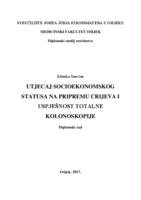 prikaz prve stranice dokumenta Utjecaj socioekonomskog statusa na pripremu crijeva i uspješnost totalne kolonoskopije