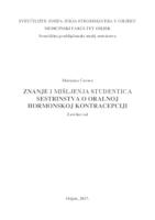 prikaz prve stranice dokumenta Znanje i mišljenja studentica sestrinstva o oralnoj hormonskoj kontracepciji