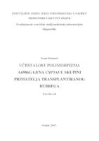 prikaz prve stranice dokumenta Učestalost polimorfizma A6986G gena CYP3A5 u skupini primatelja transplantiranog bubrega