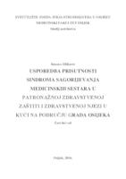 prikaz prve stranice dokumenta Usporedba prisutnosti sindroma sagorijevanja medicinskih sestara u patronažnoj zdravstvenoj zaštiti i zdravstvenoj njezi u kući na području grada Osijeka