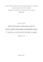 prikaz prve stranice dokumenta Povezanost gena HLA-B27 s razvojem spondiloartropatija u populaciji istočne Hrvatske