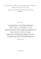 prikaz prve stranice dokumenta Usporedba imunokemijske metode za određivanje koncentracije karbamazepina s metodom tekućinske kromatografije spregnute s masenom spektrometrijom