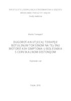 prikaz prve stranice dokumenta Dugoročan utjecaj terapije botulinum toksinom na težinu motoričkih simptoma u bolesnika s cervikalnom distonijom