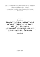 prikaz prve stranice dokumenta Uloga Tempol-a na protokom potaknutu dilataciju nakon akutnog izlaganja hiperbaričnom kisiku zdravih Sprague-Dawley štakora