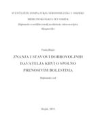 prikaz prve stranice dokumenta Znanje i stavovi dobrovoljnih davatelja krvi o spolno prenosivim bolestima