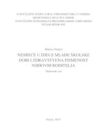 prikaz prve stranice dokumenta Nesreće u djece mlađe školske dobi i zdravstvena pismenost njihovih roditelja