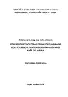 prikaz prve stranice dokumenta Utjecaj dodatka šećera i praha kore jabuka na udio polifenola i antioksidacijsku aktivnost kaša od jabuka